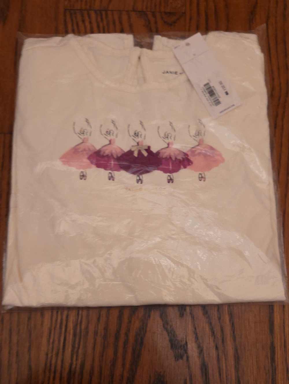 Janie and Jack Ivory Cream Ballet Ballerina Graphic Top